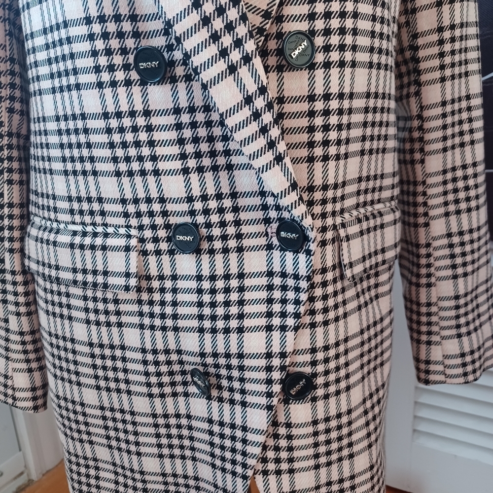 DKNY Womens Below Hips Double Breasted Long Sleeve Boyfriend Jacket Blazer - Picture 4 of 15